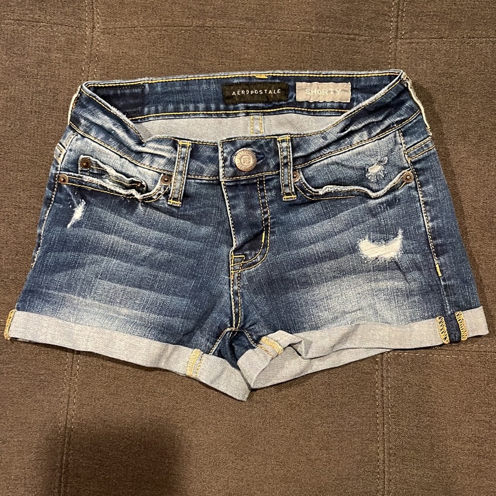 BUNDLE - (3) Aeropostale girls denim shorts - size 000 - Picture 2 of 10